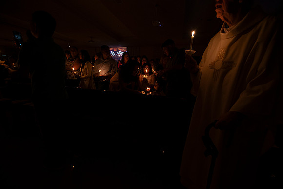 Holy Saturday At the Easter Vigil in the Holy Night of Easter at St. Patrick Community Church