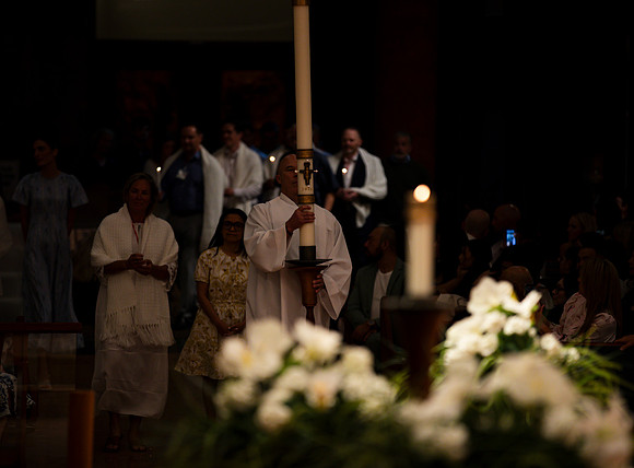 Holy Saturday At the Easter Vigil in the Holy Night of Easter at St. Patrick Community Church