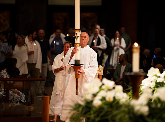 Holy Saturday At the Easter Vigil in the Holy Night of Easter at St. Patrick Community Church