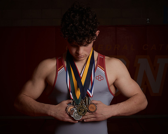 2023 Catherdal Catholic Boys Seniors Varsity Wrestling Team