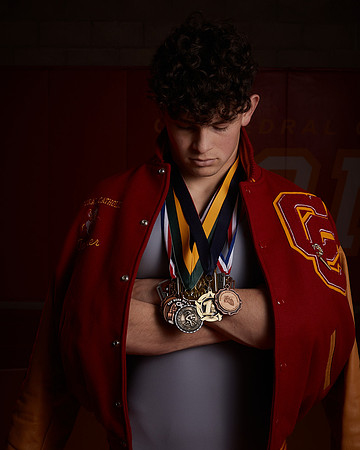 2023 Catherdal Catholic Boys Seniors Varsity Wrestling Team
