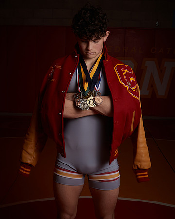 2023 Catherdal Catholic Boys Seniors Varsity Wrestling Team
