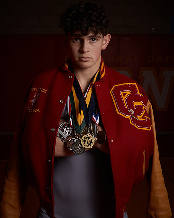 2023 Catherdal Catholic Boys Seniors Varsity Wrestling Team