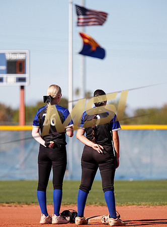 The  West Point Dragons girls softball team take on the Dobson Mustangs