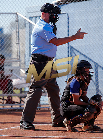 The  West Point Dragons girls softball team take on the Dobson Mustangs