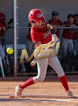 The  West Point Dragons girls softball team take on the Dobson Mustangs