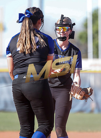 The  West Point Dragons girls softball team take on the Dobson Mustangs