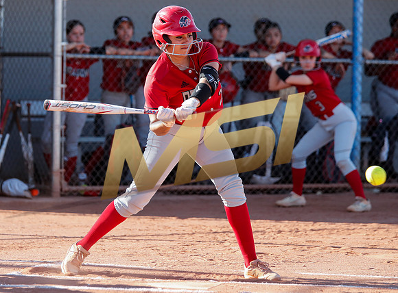 The  West Point Dragons girls softball team take on the Dobson Mustangs