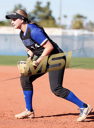 The  West Point Dragons girls softball team take on the Dobson Mustangs