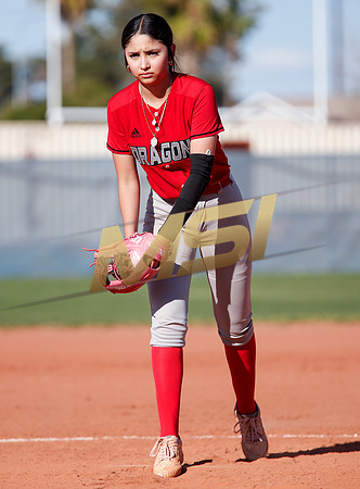 The  West Point Dragons girls softball team take on the Dobson Mustangs