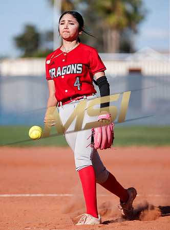 The  West Point Dragons girls softball team take on the Dobson Mustangs