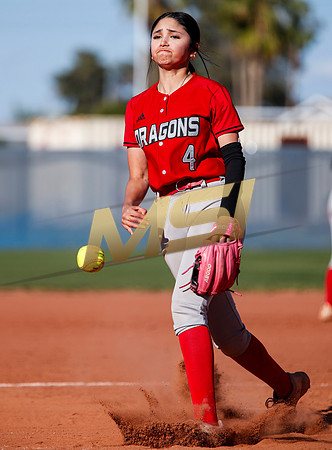 The  West Point Dragons girls softball team take on the Dobson Mustangs