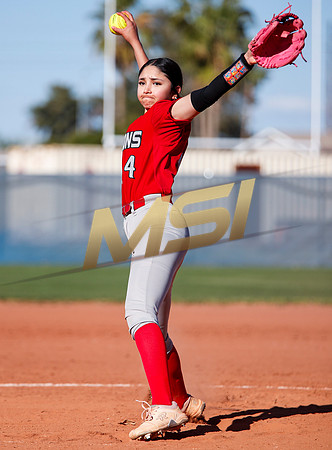 The  West Point Dragons girls softball team take on the Dobson Mustangs