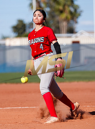 The  West Point Dragons girls softball team take on the Dobson Mustangs