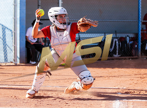 The  West Point Dragons girls softball team take on the Dobson Mustangs