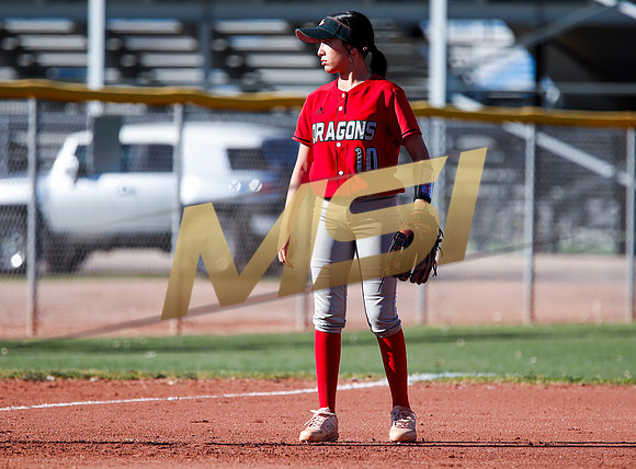 The  West Point Dragons girls softball team take on the Dobson Mustangs