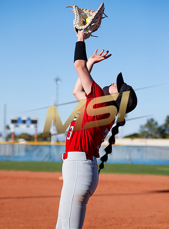 The  West Point Dragons girls softball team take on the Dobson Mustangs