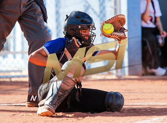 The  West Point Dragons girls softball team take on the Dobson Mustangs