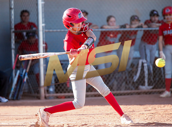 The  West Point Dragons girls softball team take on the Dobson Mustangs
