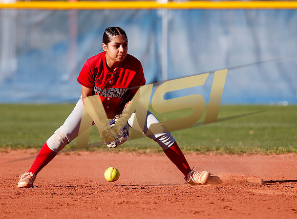 The  West Point Dragons girls softball team take on the Dobson Mustangs