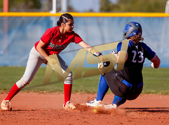 The  West Point Dragons girls softball team take on the Dobson Mustangs
