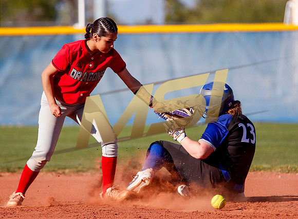 The  West Point Dragons girls softball team take on the Dobson Mustangs