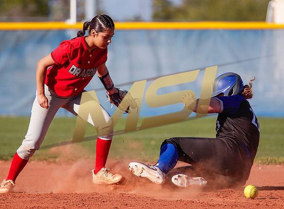 The  West Point Dragons girls softball team take on the Dobson Mustangs