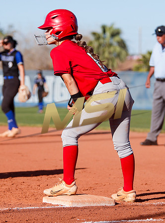 The  West Point Dragons girls softball team take on the Dobson Mustangs