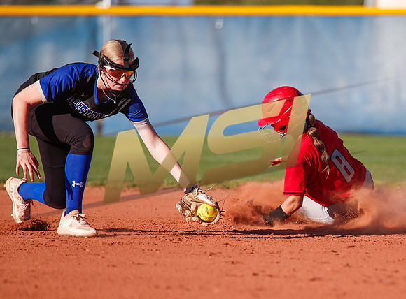 The  West Point Dragons girls softball team take on the Dobson Mustangs