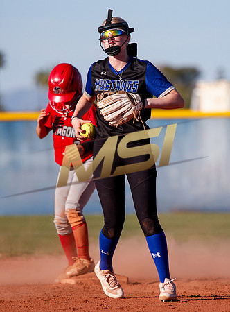 The  West Point Dragons girls softball team take on the Dobson Mustangs