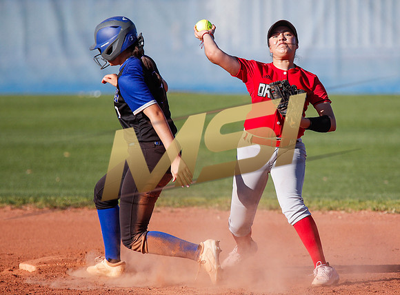 The  West Point Dragons girls softball team take on the Dobson Mustangs
