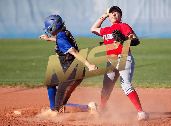 The  West Point Dragons girls softball team take on the Dobson Mustangs