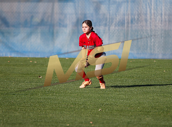 The  West Point Dragons girls softball team take on the Dobson Mustangs