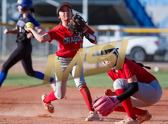 The  West Point Dragons girls softball team take on the Dobson Mustangs
