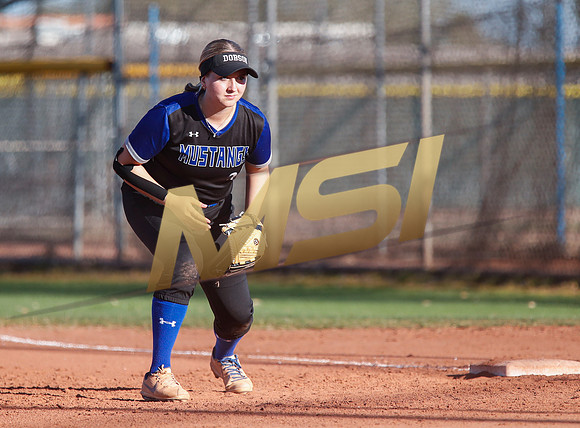 The  West Point Dragons girls softball team take on the Dobson Mustangs