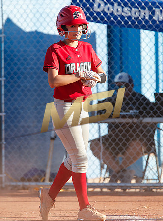 The  West Point Dragons girls softball team take on the Dobson Mustangs