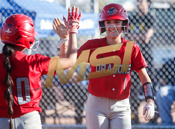 The  West Point Dragons girls softball team take on the Dobson Mustangs