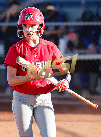 The  West Point Dragons girls softball team take on the Dobson Mustangs