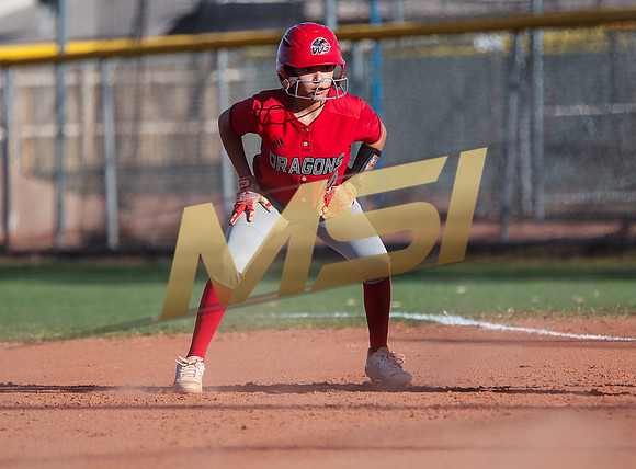 The  West Point Dragons girls softball team take on the Dobson Mustangs