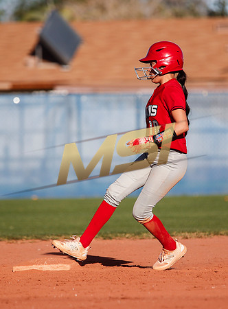 The  West Point Dragons girls softball team take on the Dobson Mustangs
