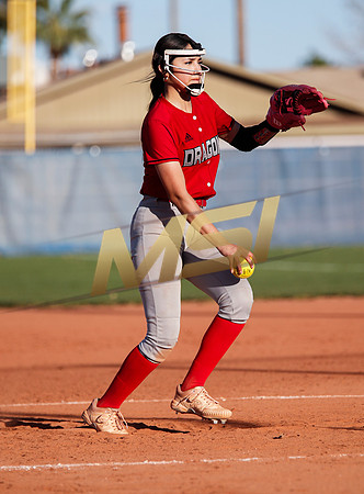 The  West Point Dragons girls softball team take on the Dobson Mustangs