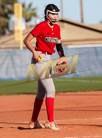 The  West Point Dragons girls softball team take on the Dobson Mustangs
