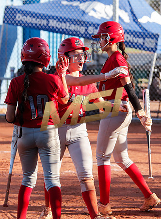 The  West Point Dragons girls softball team take on the Dobson Mustangs