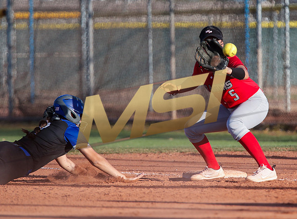 The  West Point Dragons girls softball team take on the Dobson Mustangs