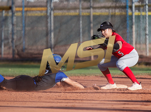 The  West Point Dragons girls softball team take on the Dobson Mustangs