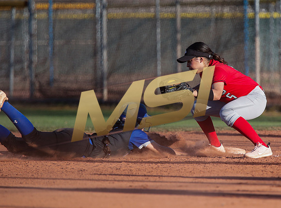 The  West Point Dragons girls softball team take on the Dobson Mustangs