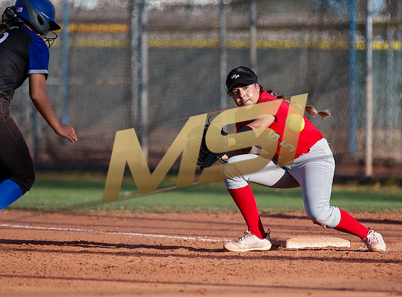 The  West Point Dragons girls softball team take on the Dobson Mustangs