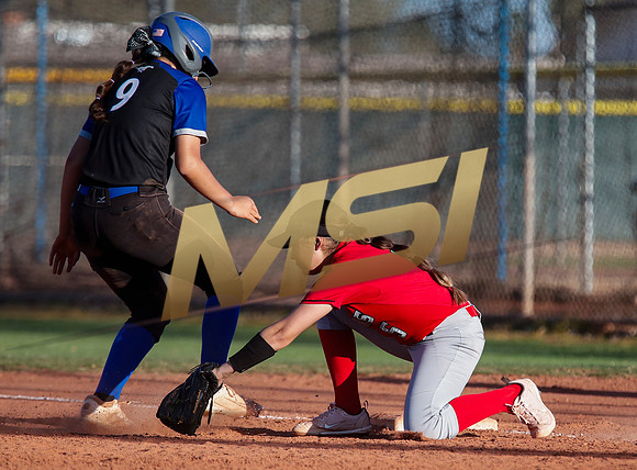 The  West Point Dragons girls softball team take on the Dobson Mustangs