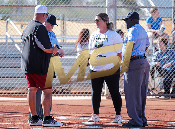The  Red Mountain girls softball team take on the Basha Bears